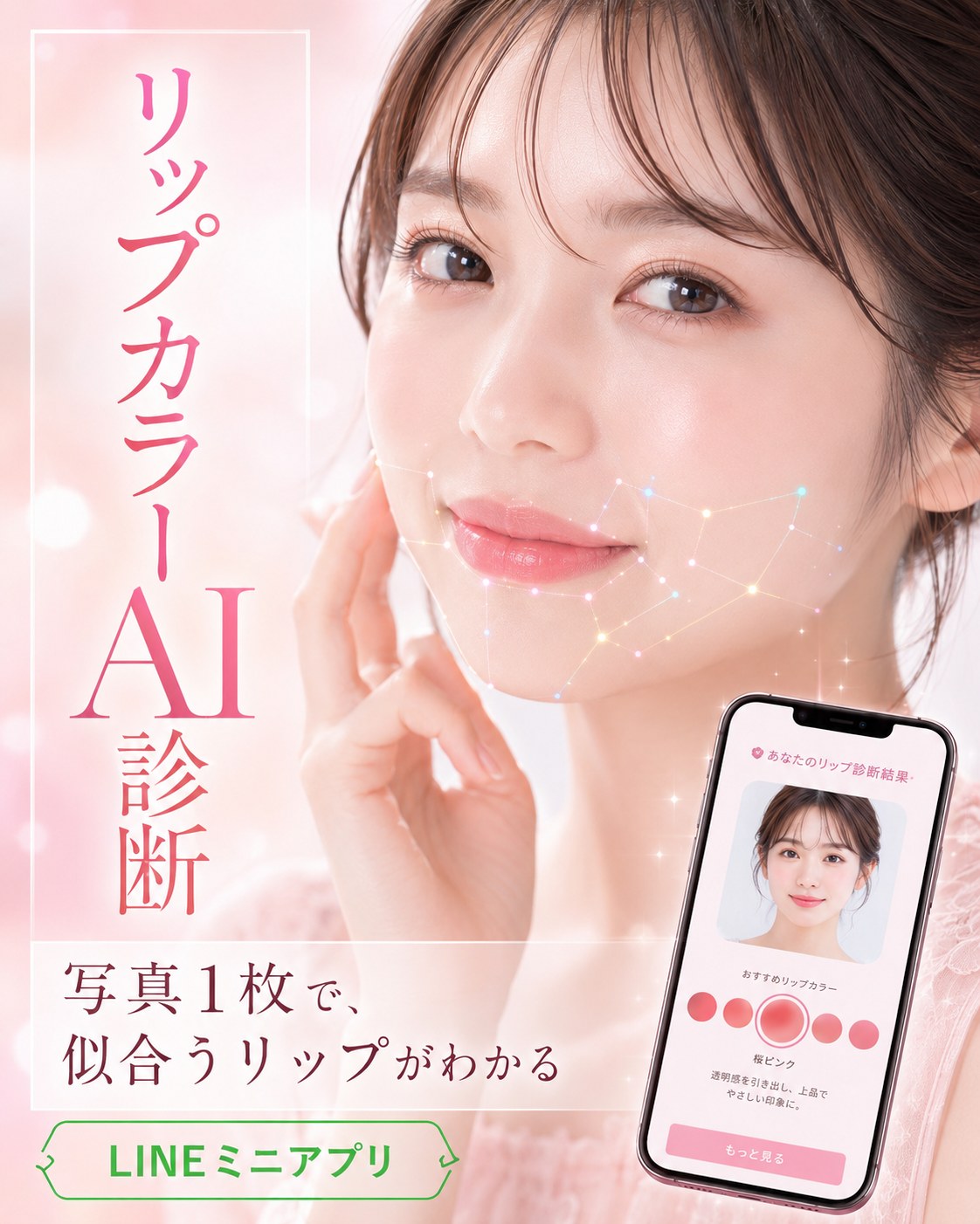 AIパーソナルリップカラー診断のイメージ