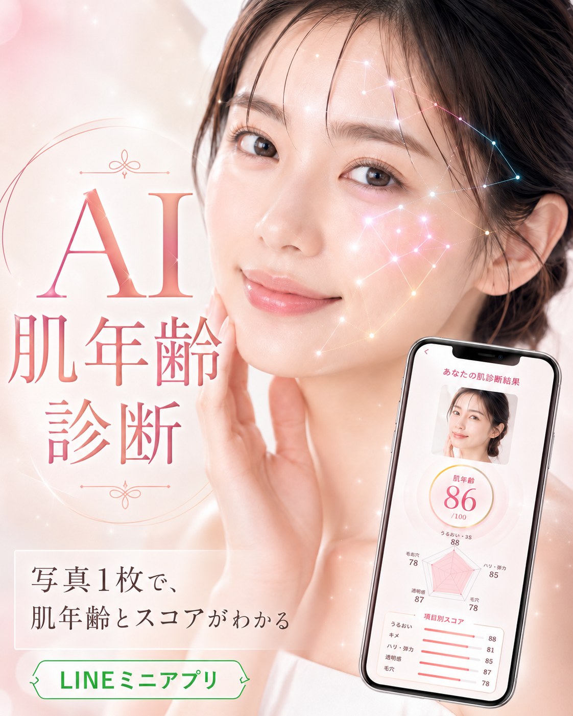 AI肌年齢診断のイメージ